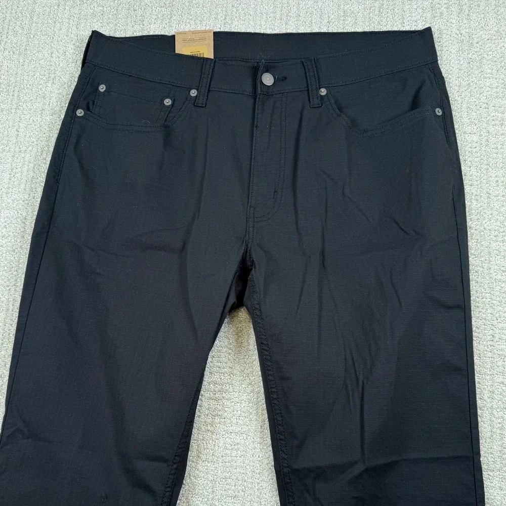 NEW Levi's 514 Mens 34x32 Black Straight Fit Ripstop Stretch Chino Pants
